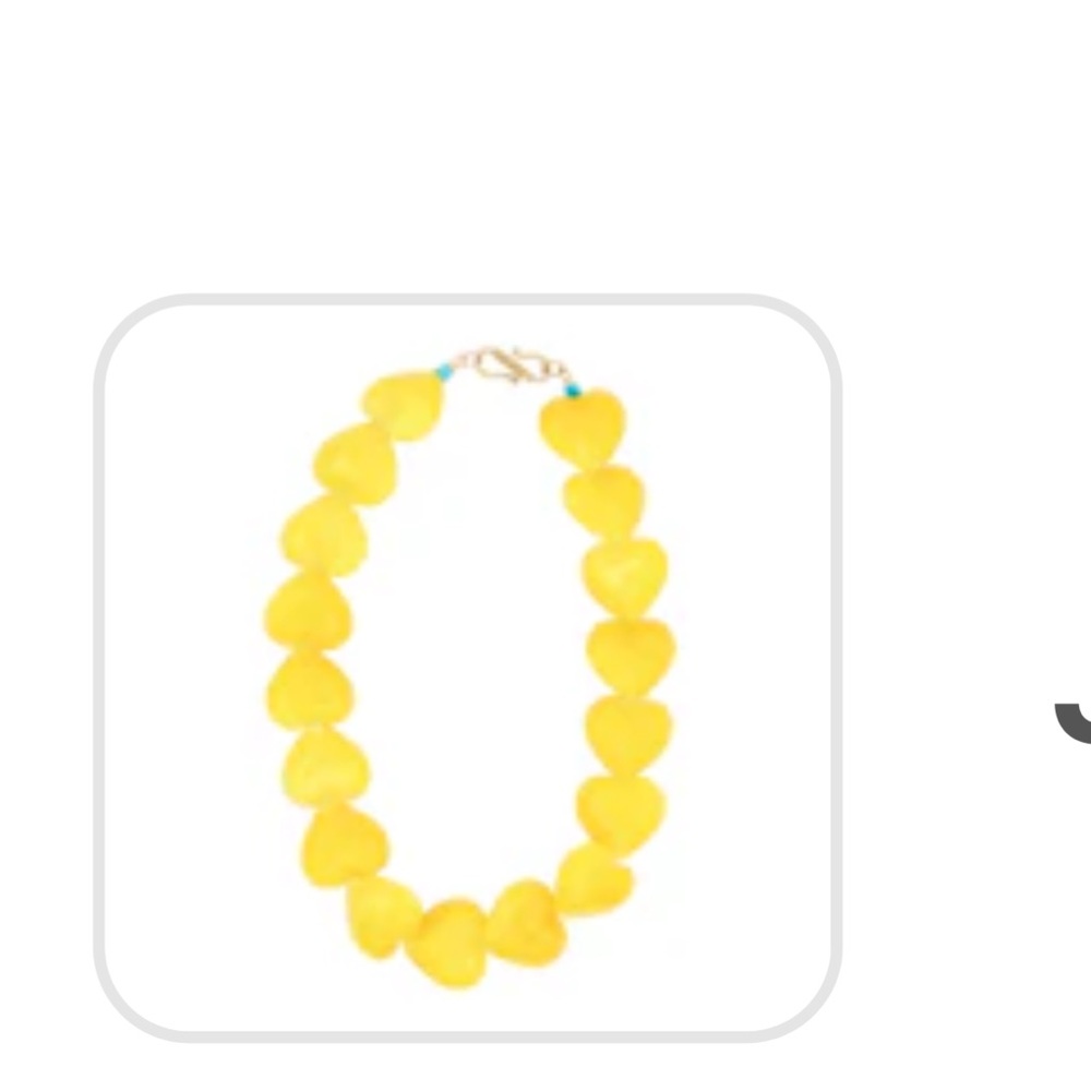 Espacio Pop Up 18inch Yellow Heart Bead Necklace, NWOT
